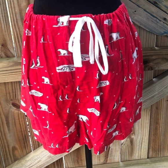 Victoria’s Secret Cotton Flannel Ribbon Drawstring Boxer Pajama Shorts - Picture 1 of 3